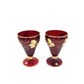 Pair of Red Ruby Golbets with 24kt Gold Inlay - 13cm