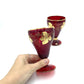 Pair of Red Ruby Golbets with 24kt Gold Inlay - 13cm