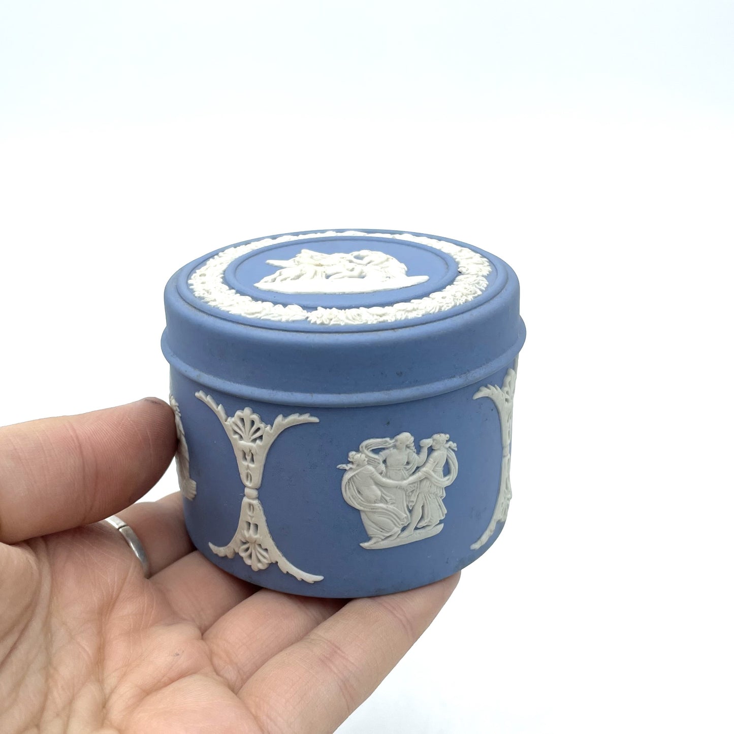 Blue Wedgwood Salt/Pin Dish - 7cm