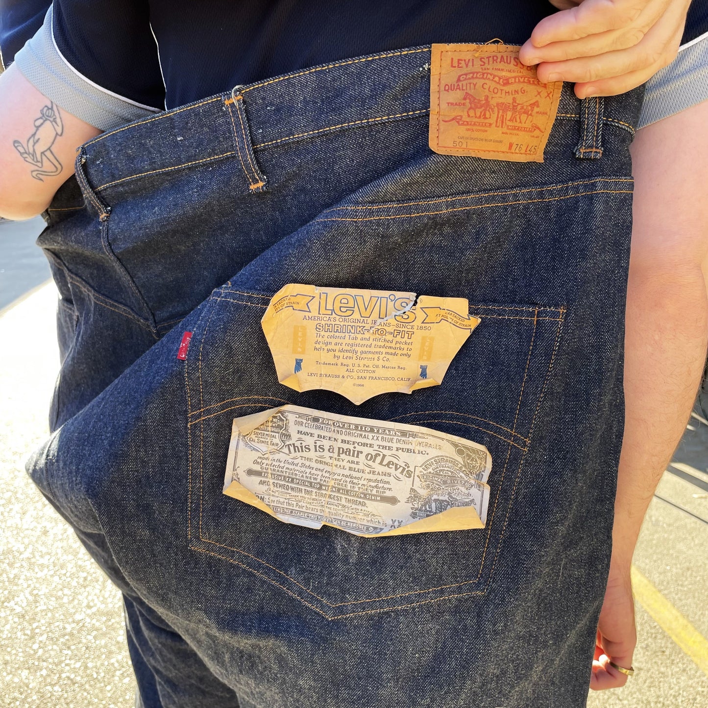 Giant Vintage Levi's 501 Shrink to Fit Store Display Jeans