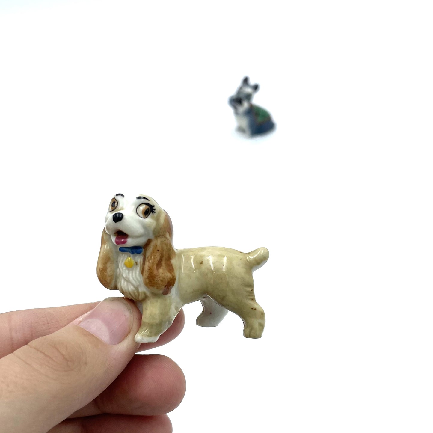 Vintage Wade Lady and the Tramp Disney Miniature Dogs - 4cm