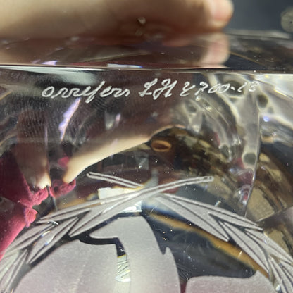 Orrefors Crystal & Sterling Silver Bowl for Holden 1998 Statement Anniversary Edition Car - 21cm