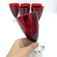 Six Ruby Handmade Flutes - 14cm