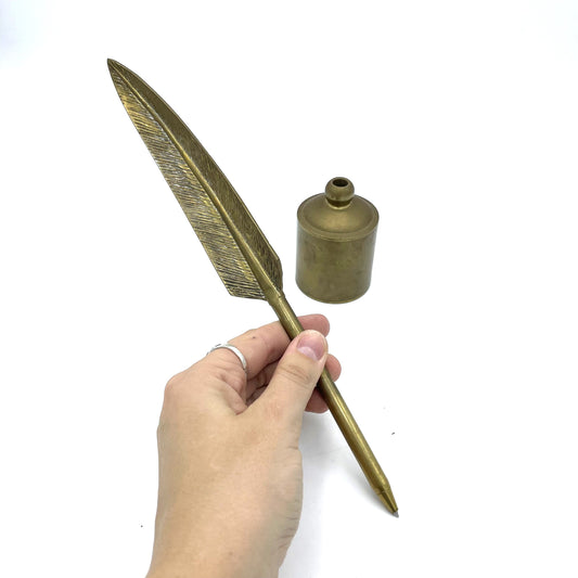 Brass Pen & Pot - 29cm