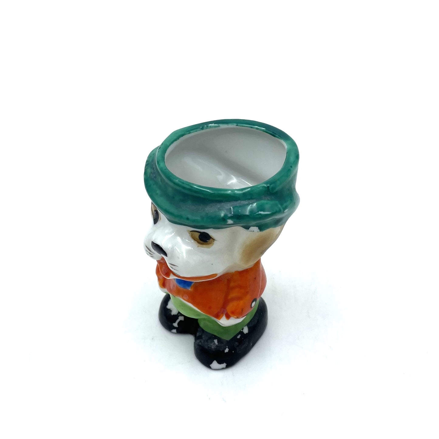 Vintage Dressed Dog Egg Cup - 7cm