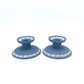 Blue Wedgwood Jasperware Candle Holder Pair - 5cm