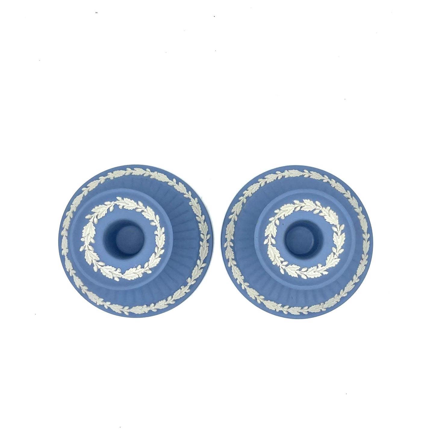 Blue Wedgwood Jasperware Candle Holder Pair - 5cm