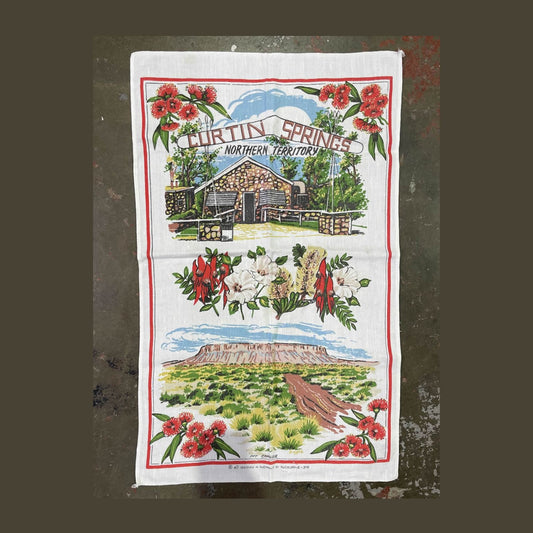 Vintage Curtin Springs Mt Conner NT Tea Towel