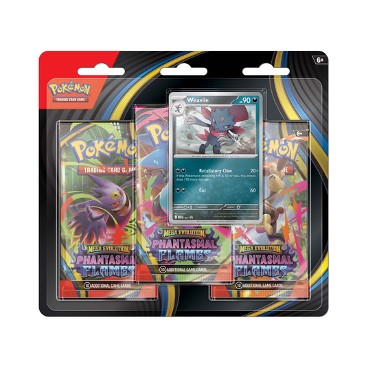 Pokemon TCG - Mega Evolutions: Phantasmal Flames 3 Booster Pack (Weavile)