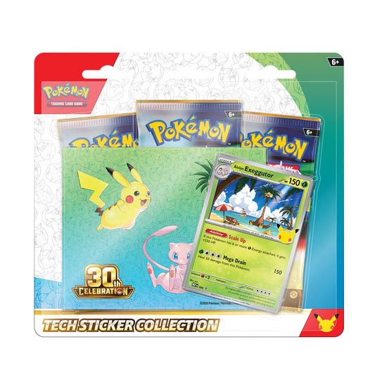 Pokemon TCG - Pokemon 30th Celebration - Tech Sticker 3pk Blister - 'Alolan Exeggutor'