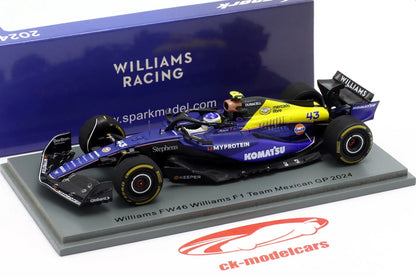 Spark - Williams F1 Formula 1 Team 2024 Mexican GP FW46 -#43 Franco Colapinto - 1:43 Scale