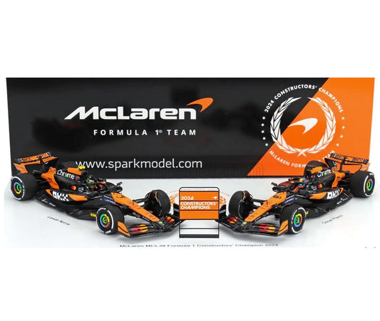 Spark - McLaren 2024 F1 Formula 1 Team MCL38 Constructors Champion - 2 Car Set