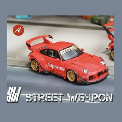 Street Weapon - RWB 993 Supreme Low Tail (Red) - 1:64 Scale