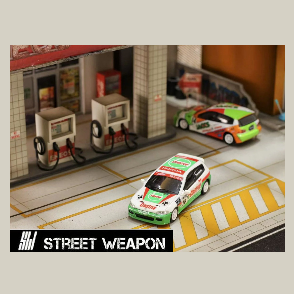 Street Weapon  - Honda Civic EG6 'Castrol' - 1:64 Scale