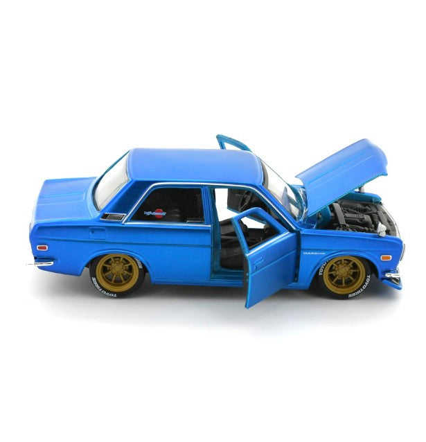 Maisto - 1971 Datsun 510 'Tokyo Mod' - Blue Metallic - 1:24 Scale