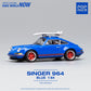 Pop Race - Porsche 911 (964) 'Singer' Blue with Wakeboards - 1:64 Scale