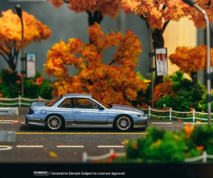 Tarmac Works - Vertex Nissan Silvia (S13) - Blue/Grey - 1:64 Scale