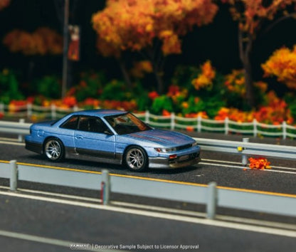 Tarmac Works - Vertex Nissan Silvia (S13) - Blue/Grey - 1:64 Scale