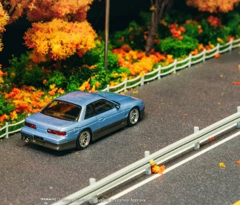 Tarmac Works - Vertex Nissan Silvia (S13) - Blue/Grey - 1:64 Scale