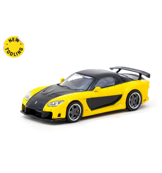 Tarmac Works - Mazda RX-7 Veilside Fortune7 (Yellow/Black) - 1:64 Scale
