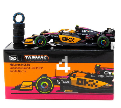 Tarmac Works - 2022 McLaren F1 MCL36 Japanese Grand Prix - #4 Lando Norris - 1:64 Scale