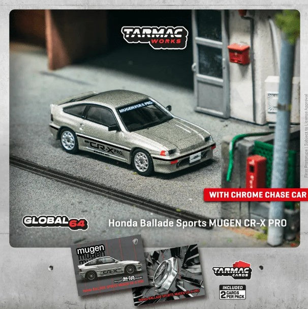 Tarmac Works - Honda Ballade Sports Mugen CR-X Pro (Silver) - 1:64 Scale