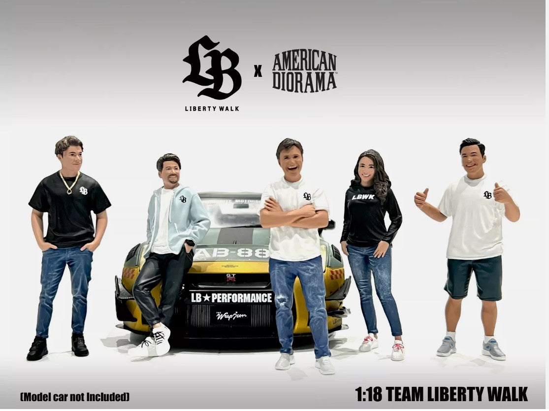 American Diorama - Diecast Figures 'Team Liberty Walk' Set - 1:18 Scale