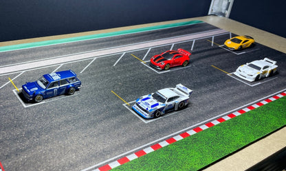 Diecast Diorama Mat - Grid Line Racing Grid Start Line - 1:64 Scale