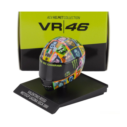 Minichamps - Valentino Rossi VR46 Helmet 'Moto GP Laguna Seca 2010' - 1:10 Scale