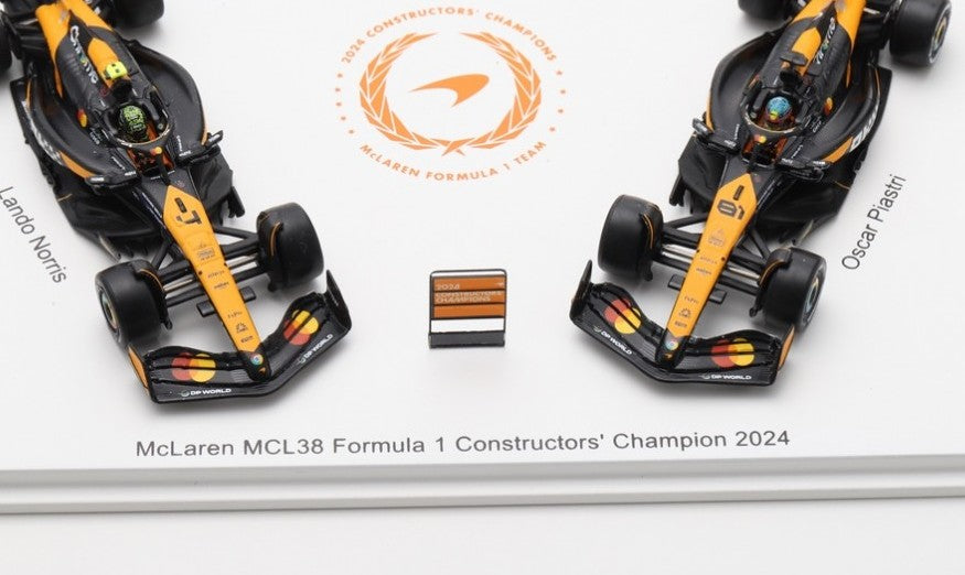 Spark - McLaren 2024 F1 Formula 1 Team MCL38 Constructors Champion - 2 Car Set - 1:64 Scale