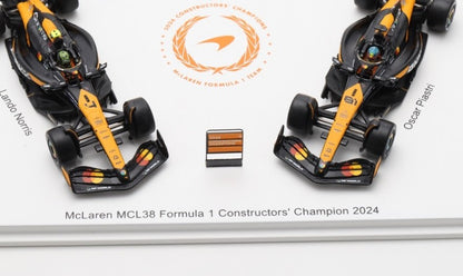 Spark - McLaren 2024 F1 Formula 1 Team MCL38 Constructors Champion - 2 Car Set - 1:64 Scale