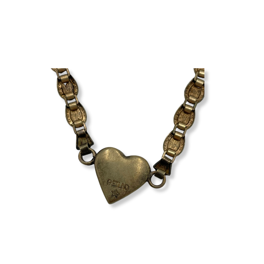 9ct Gold Plated Heart Locket Bracelet - 15cm