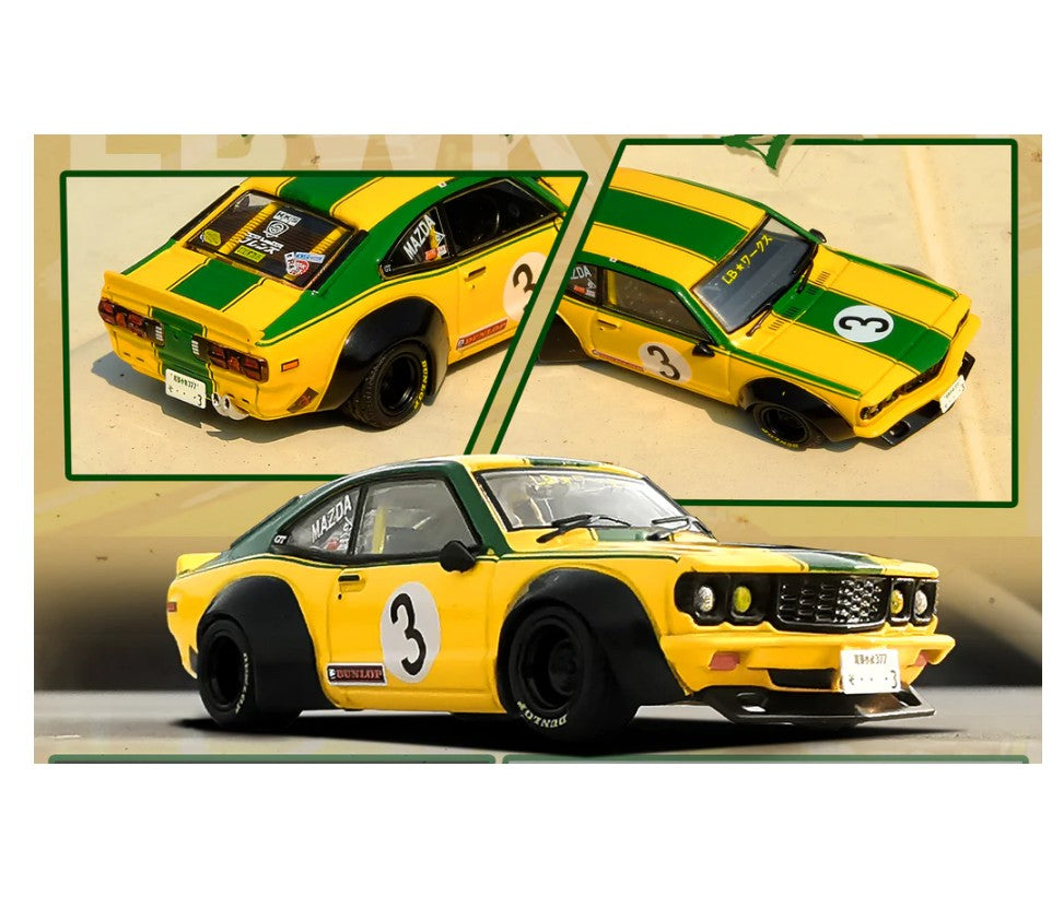 INNO64 - Mazda LBWK RX3 Savanna Liberty Walk (Yellow/Green) - 1:64 Scale