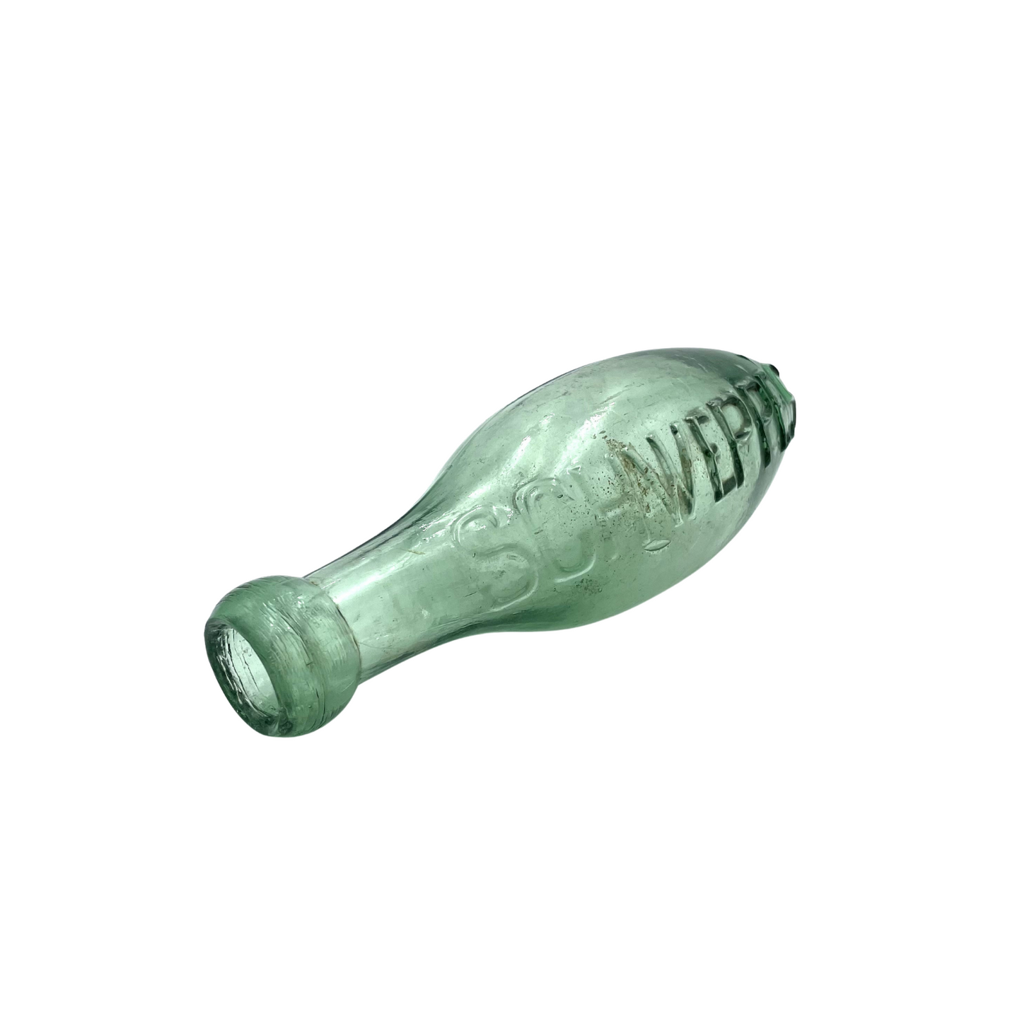 Antique Shweppe's Aerated Water Torpedo Bottle - 18cm