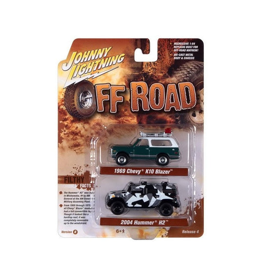 Johnny Lightning - 2021 R4/B - Twin Pack - 1969 Chevy K10 + 2004 Hummer