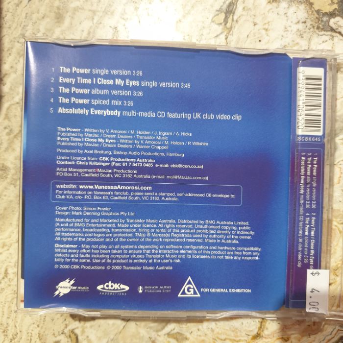CD - Vanessa Amorosi, The Power (Single CD)