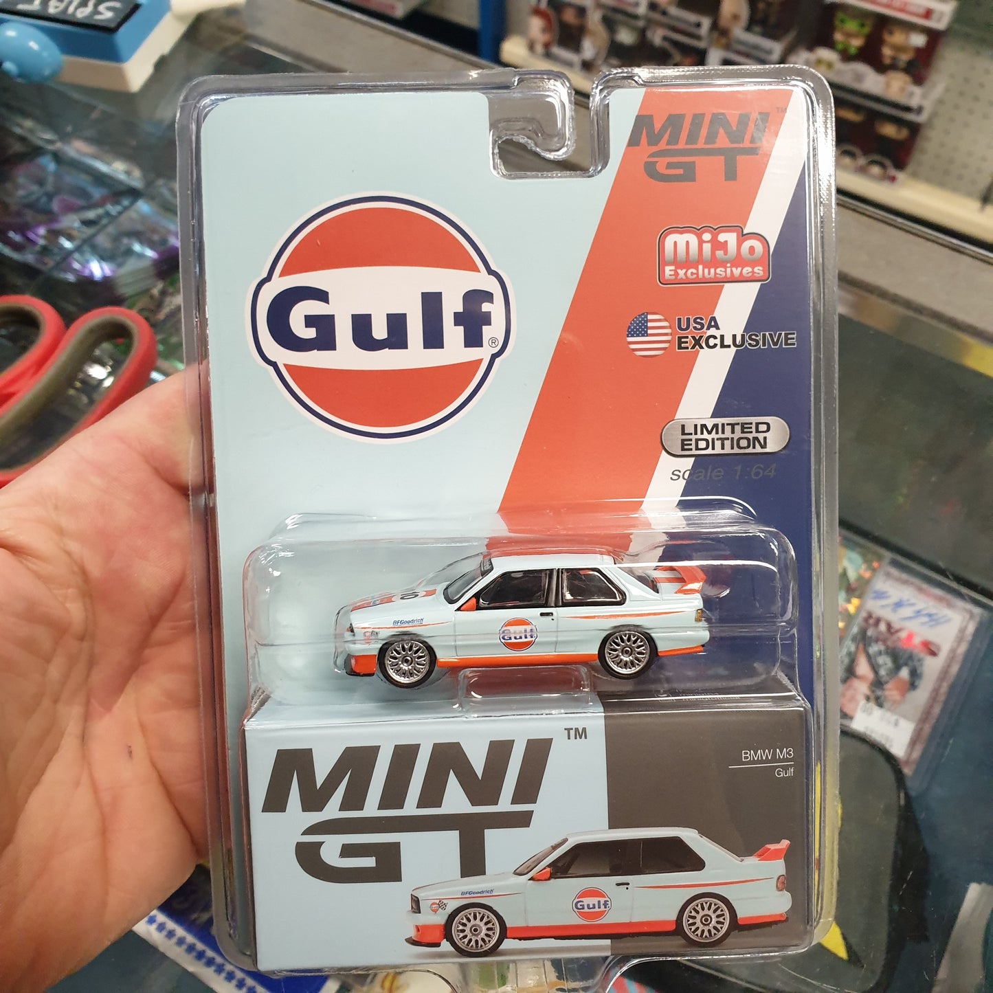 MiniGT - BMW M3 E30 Gulf - LHD / USA Blister Packaging MJ Exclusive