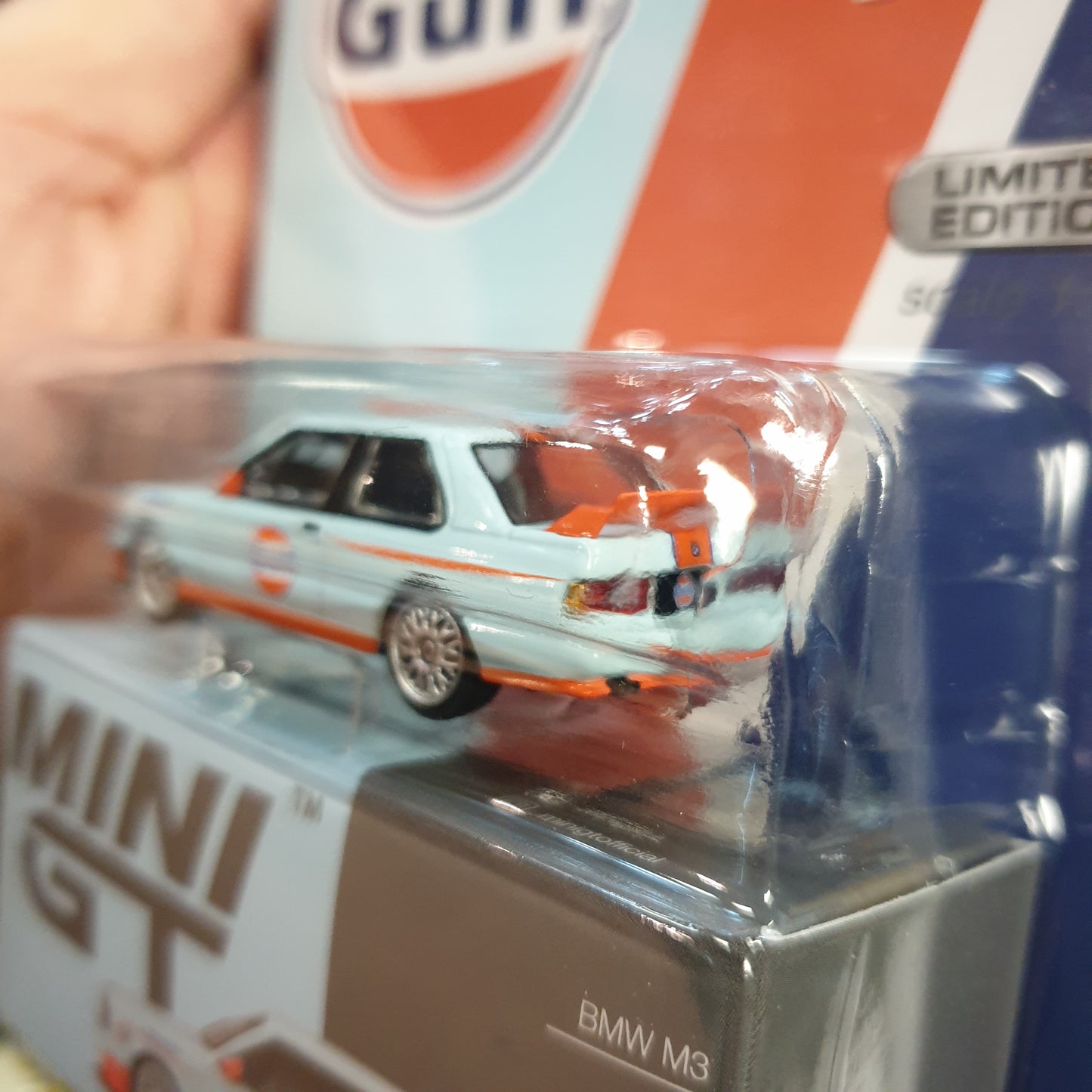 MiniGT - BMW M3 E30 Gulf - LHD / USA Blister Packaging MJ Exclusive