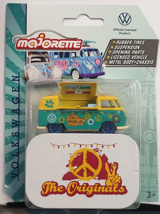 Majorette - Volkswagen Deluxe Cars - VW T1 'Hungry Hippie' - Yellow / Green