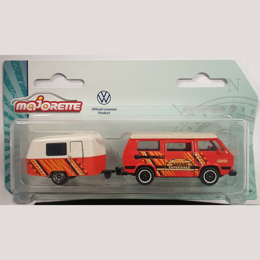 Majorette - Volkswagen Car and Trailer - VW T3 'Safari' with Van