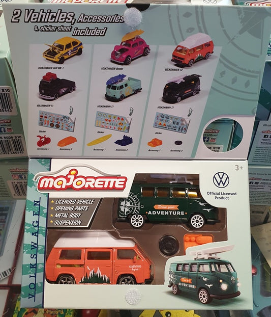 Majorette - Volkswagen 2 Piece Set - T3 (Orange) / T1 (Racing Green)