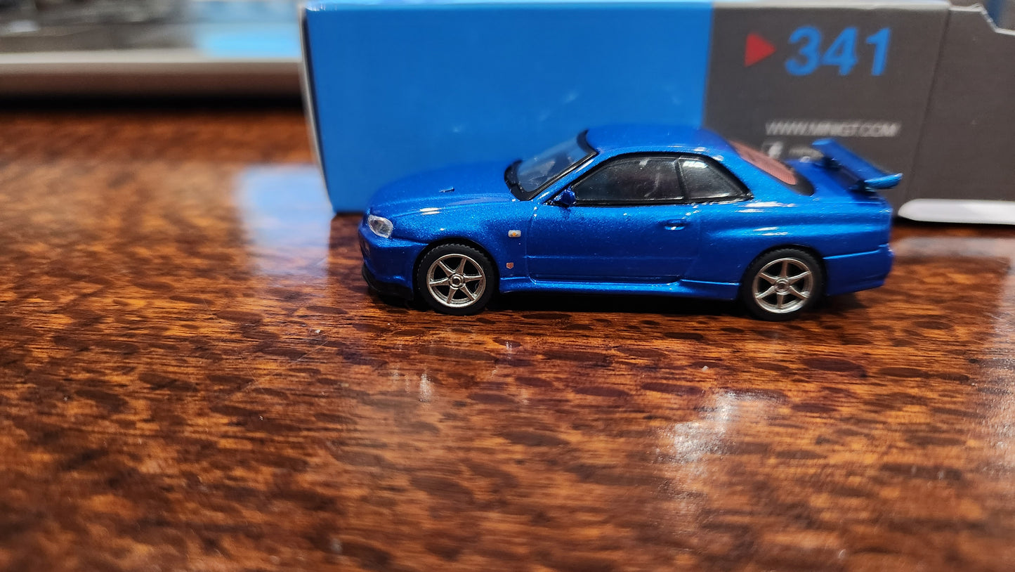 MiniGT - Nissan Skyline GT-R (R34) V-Spec II Bayside Blue - 1:64 Scale