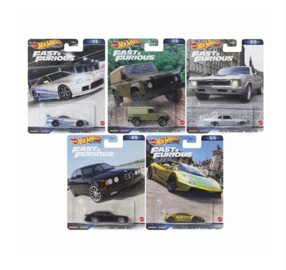 Hot Wheels Premium - Fast & Furious - Set of 5