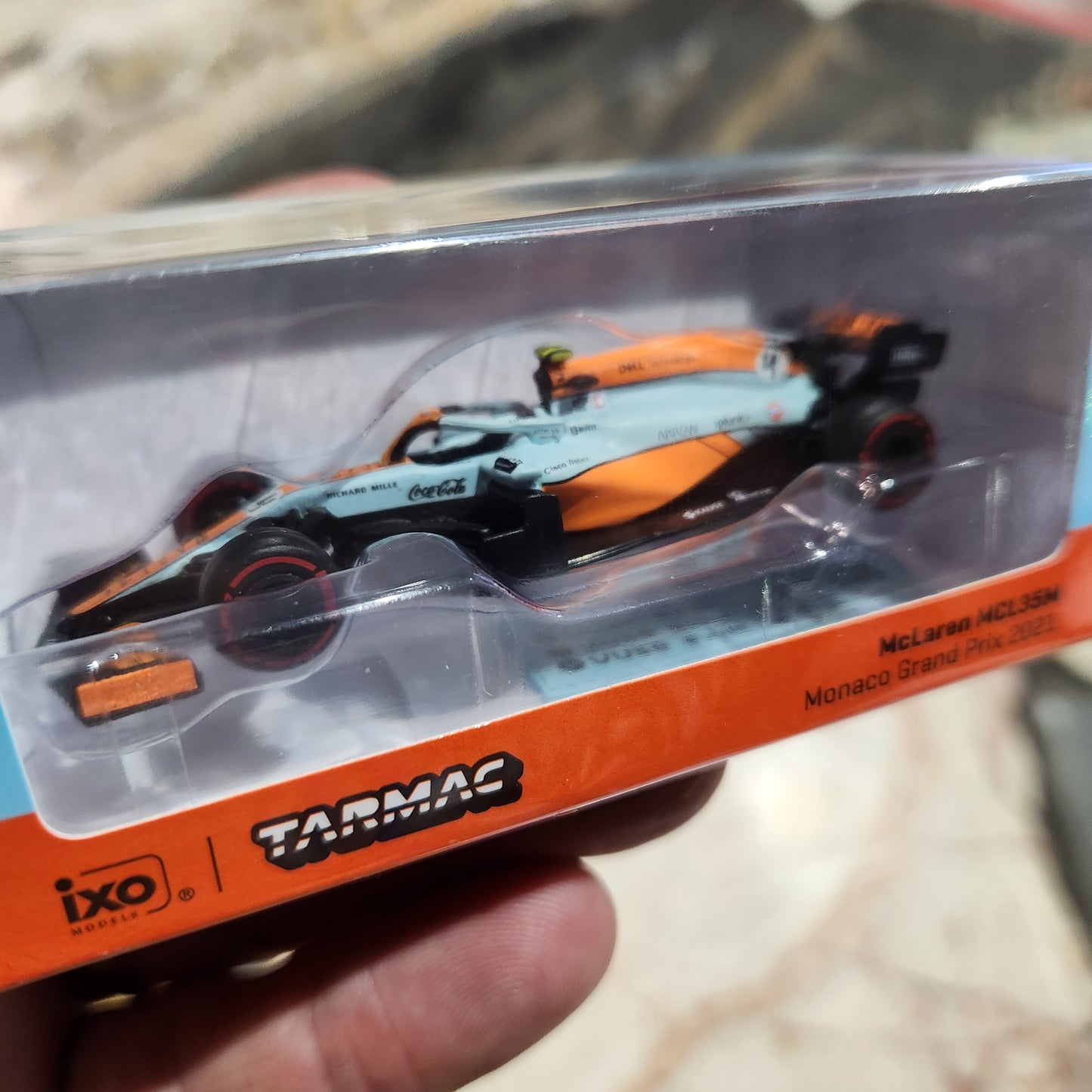 Tarmac Works - 2021 Lando Norris MCL35M - Monaco F1 Grand Prix Gulf Livery