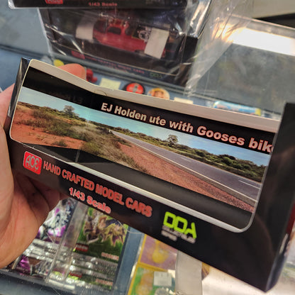 1963 EJ Holden ute with Gooses Police Bike - Mad Max 1:43 Scale