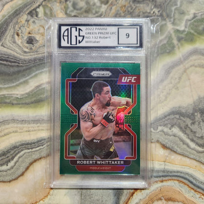 Graded Card - 2022 Panini Green Prizm UFC #132 Robert Whittaker