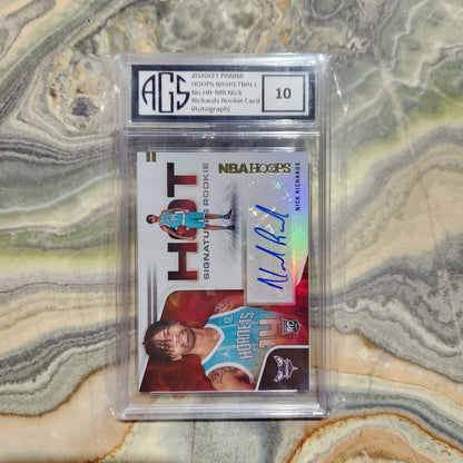 Graded Card - 2020/21 Panini Hoops Basketball #HR-NRI Nick Richards Rookie Card (Autograph)