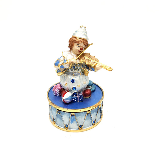 Enamel Clown with Violin Musical Ornament - 8cm