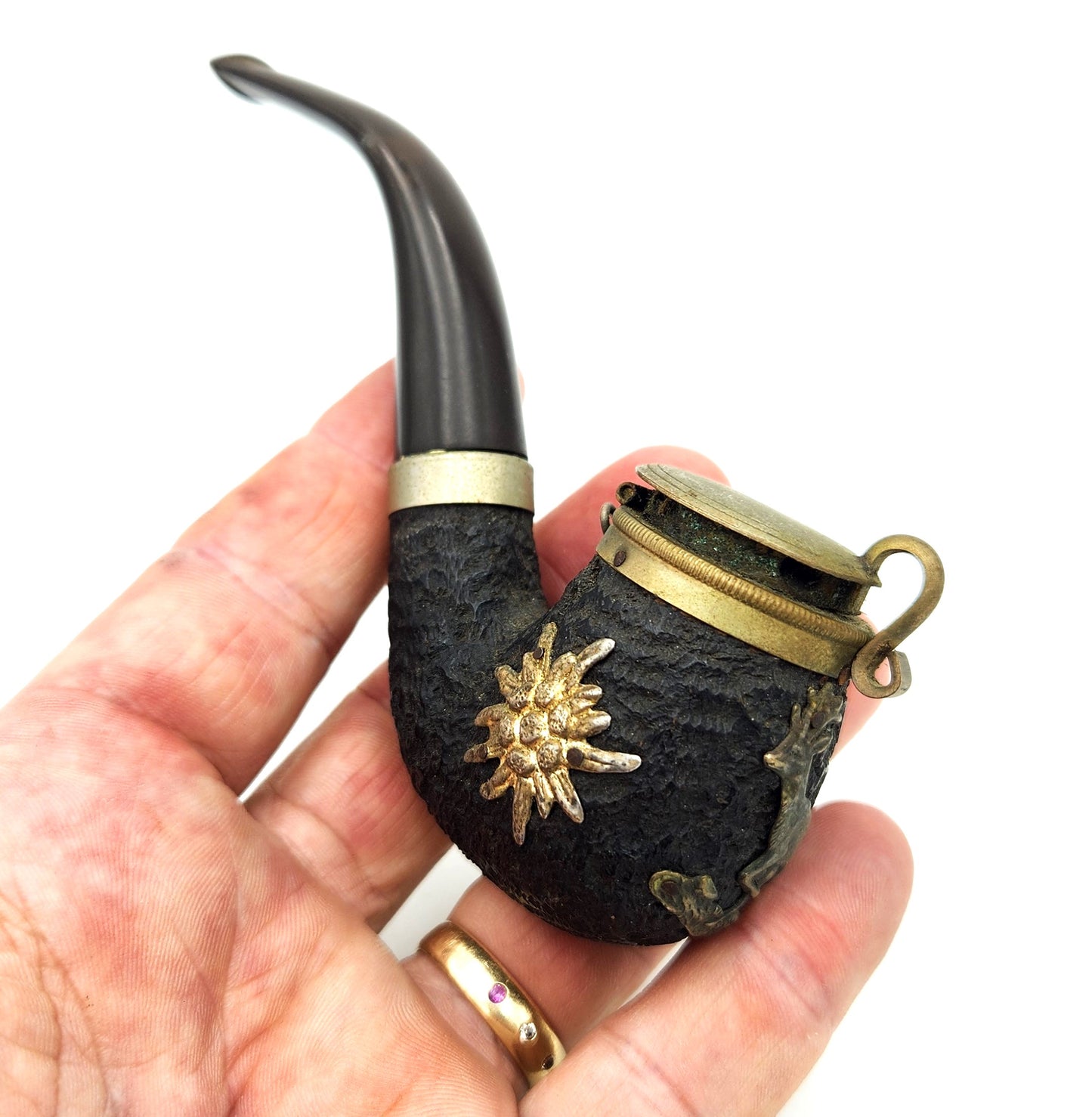 Vintage Smoking Pipe with Elk - 13cm