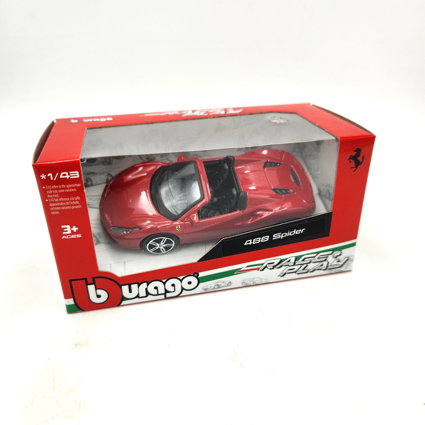 Bburago - Race and Play - Ferrari 488 Spider (Red)